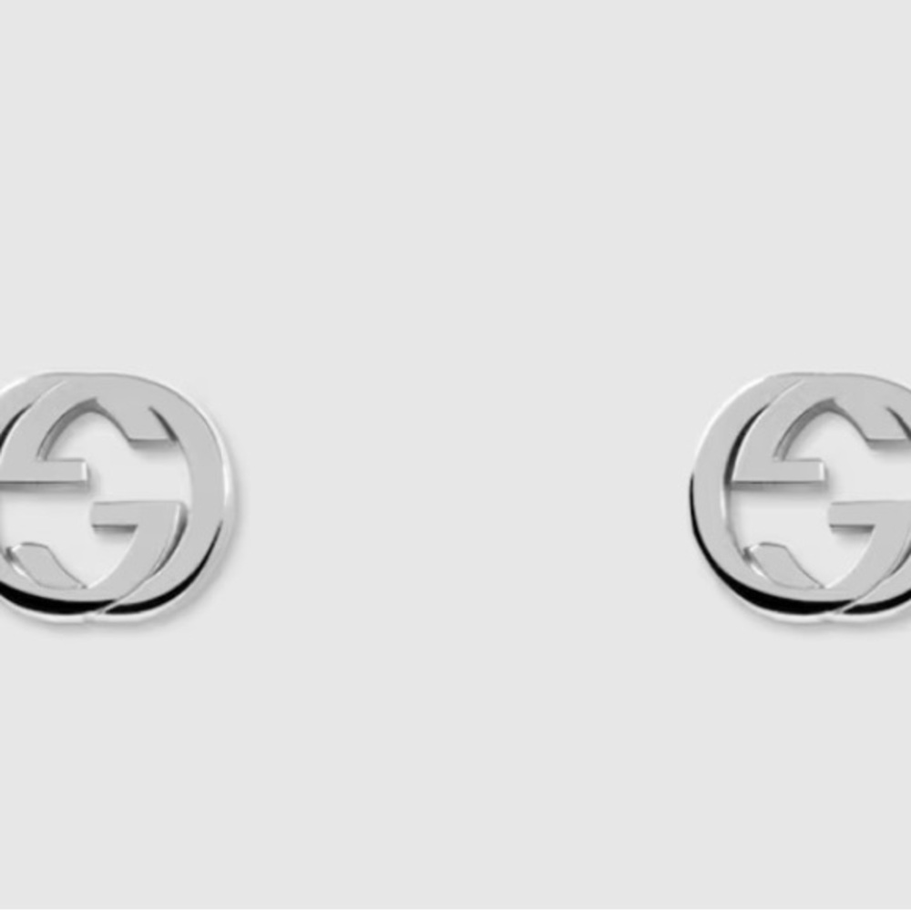 Gucci Metallic Logo Stud Earrings AUTHENTIC